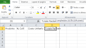 Creare foglio Excel