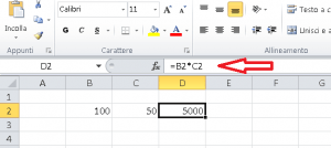 Moltiplicazione Excel