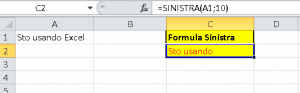 funzione sinistra excel