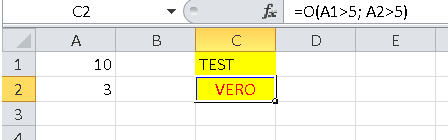 La funzione O per implementare l'or logico