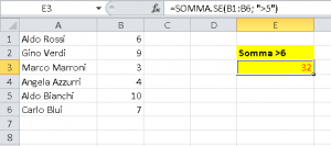 somma se excel