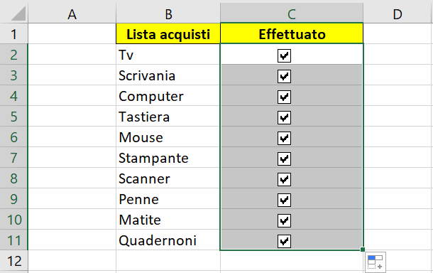 Duplicazione delle checkbox