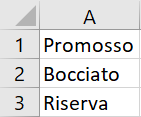 Inserimento di valori in colonna