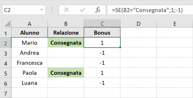 SE e l'operatore di uguaglianza