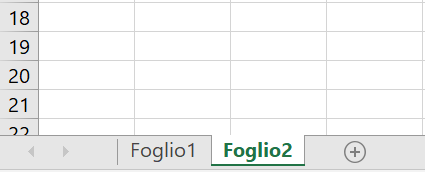 Creazione di un altro foglio di lavoro