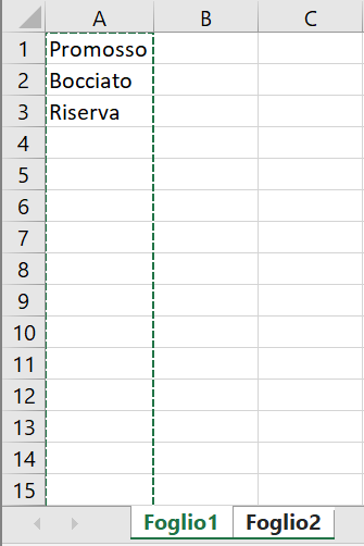 Selezione della colonna