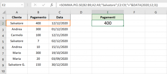 SOMMA.SE con due condizioni